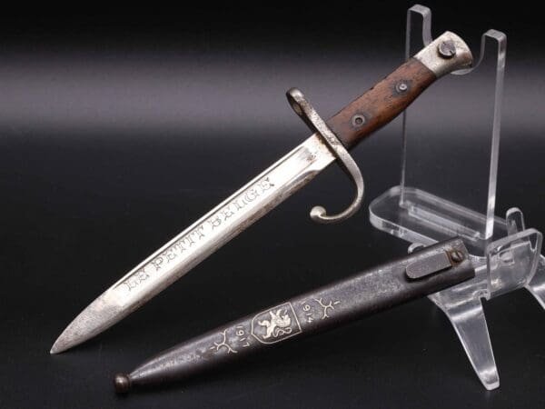 Miniature Belgian Bayonet with Silver Inlay